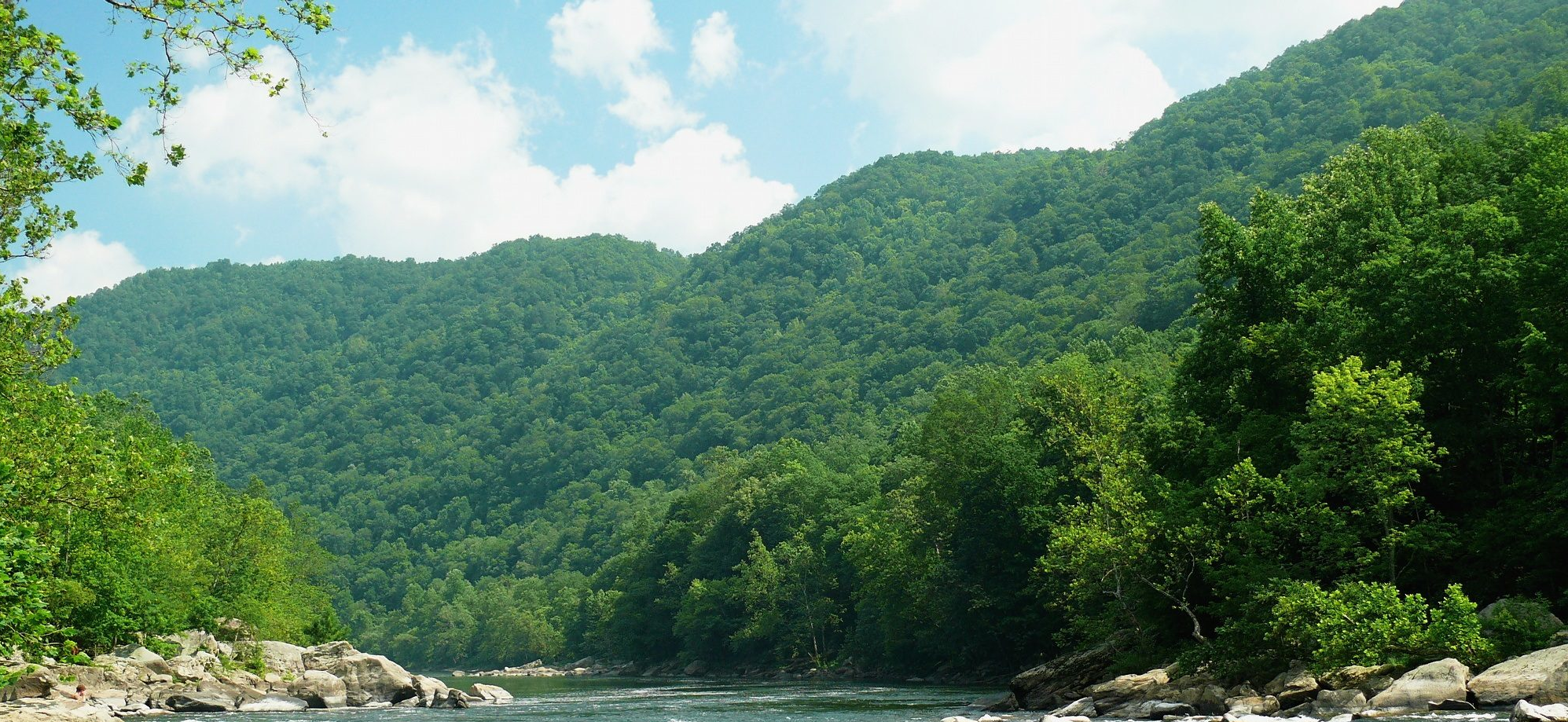 New River below, mountains in background